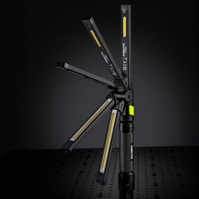 Unilite IL-925R Rechargeable LED Inspection Light 925 Lumens, Folding Magnetic Work Light, USB-C Charging, Shock & Water Resistant, Aluminum Body - Image 3